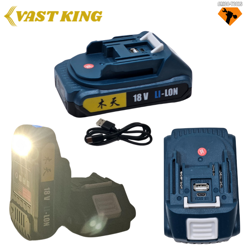 BATTERIE TYPE C AVEC TORCHE 18V VAST KING MMT8-6