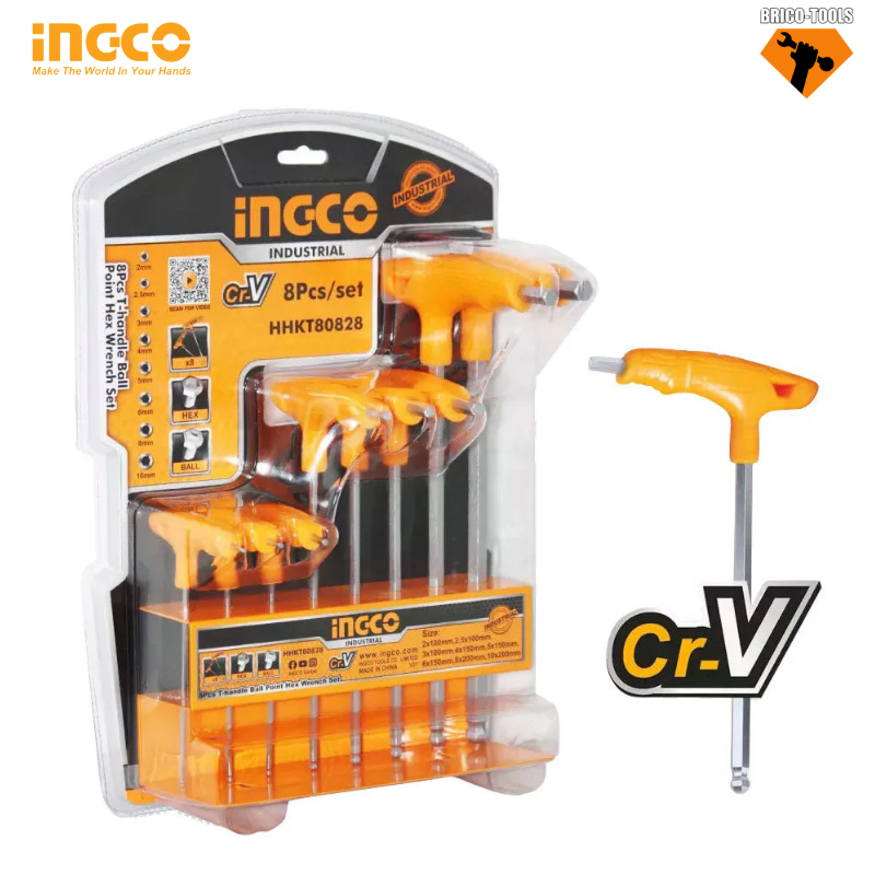 CLES HEXAGONALES 8PCS INGCO HHKT80828