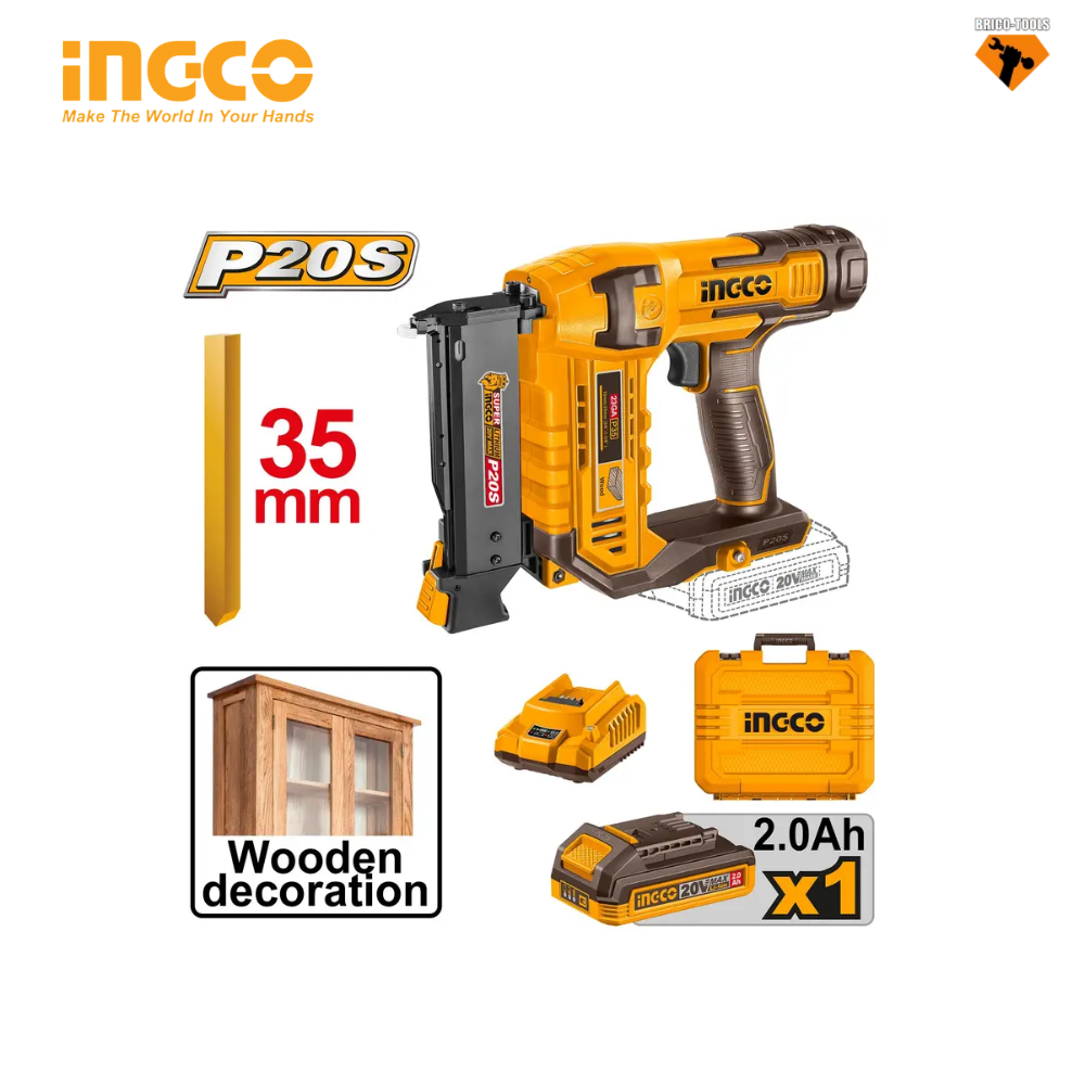 CLOUEUR À BROCHES SANS FIL INGCO 20V CBNLI3606