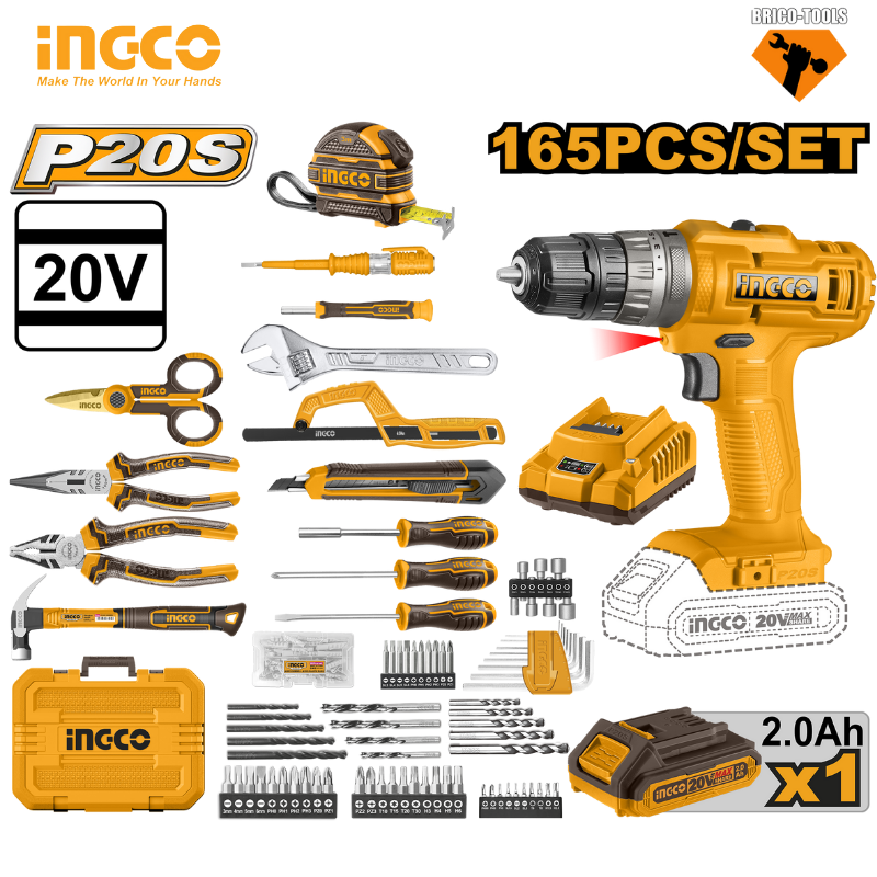 COFFRE 165PCS VISSEUSE 20V INGCO HKTHP11651