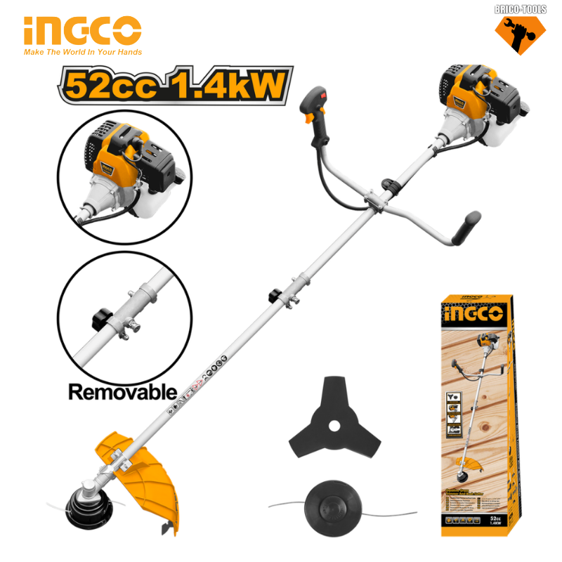 COUPE-HERBE ET DÉBROUSSAILLEUSE À ESSENCE 52CC INGCO GBC5524421