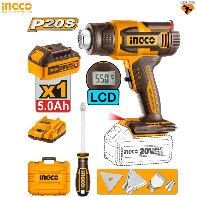 DECAPEUR THERMIQUE 20V INGCO HGLI20035