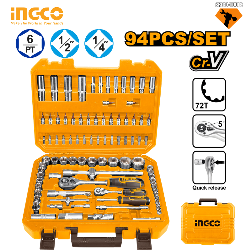 JEU DE 94PCS 1/4 ET 1/2 INGCO HKTS42941