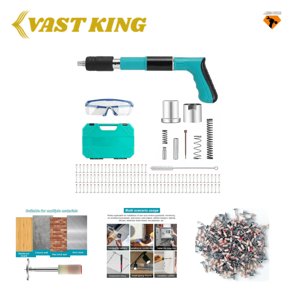 KIT DE PISTOLET A CLOUS EN BETON 100PCS CLOU GRATUITE VAST KING