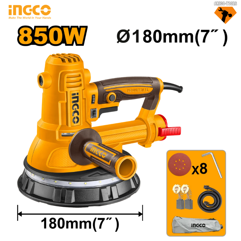 LIJADORA DE YESO 850W 180MM INGCO DWS10508