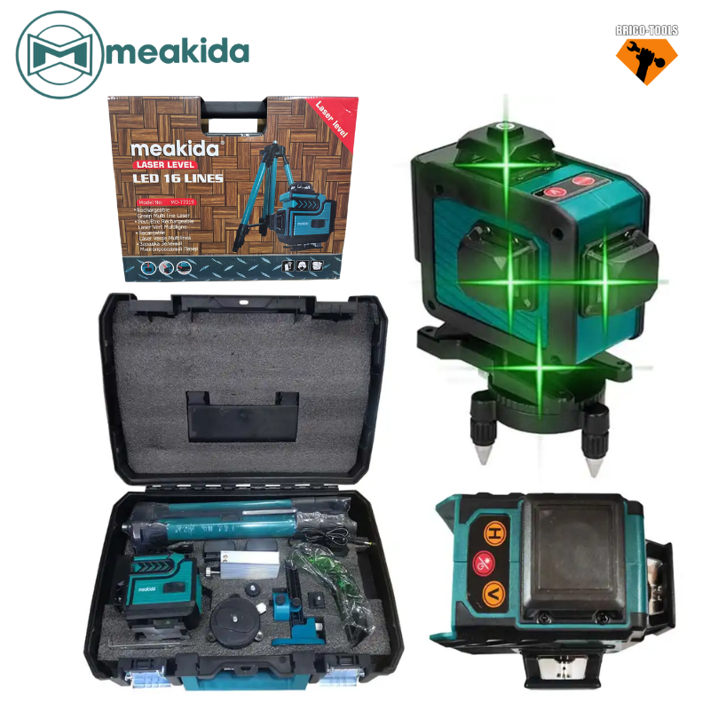 NIVEAU LASER 16 LIGNES VERTES MEAKIDA