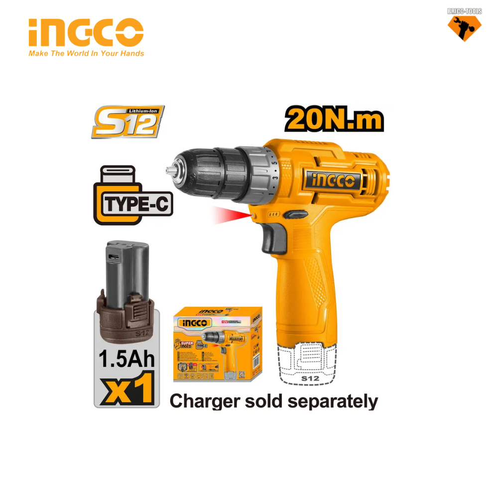 VISSEUSE INGCO 12V 1-BATTERIE STILO CDLI12428