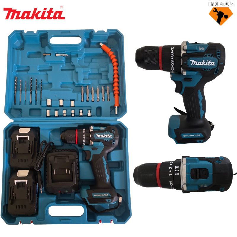 VISSEUSE MAKITA 13MM BRUSHLESS AVEC 2 BATTERIES MMT2-2