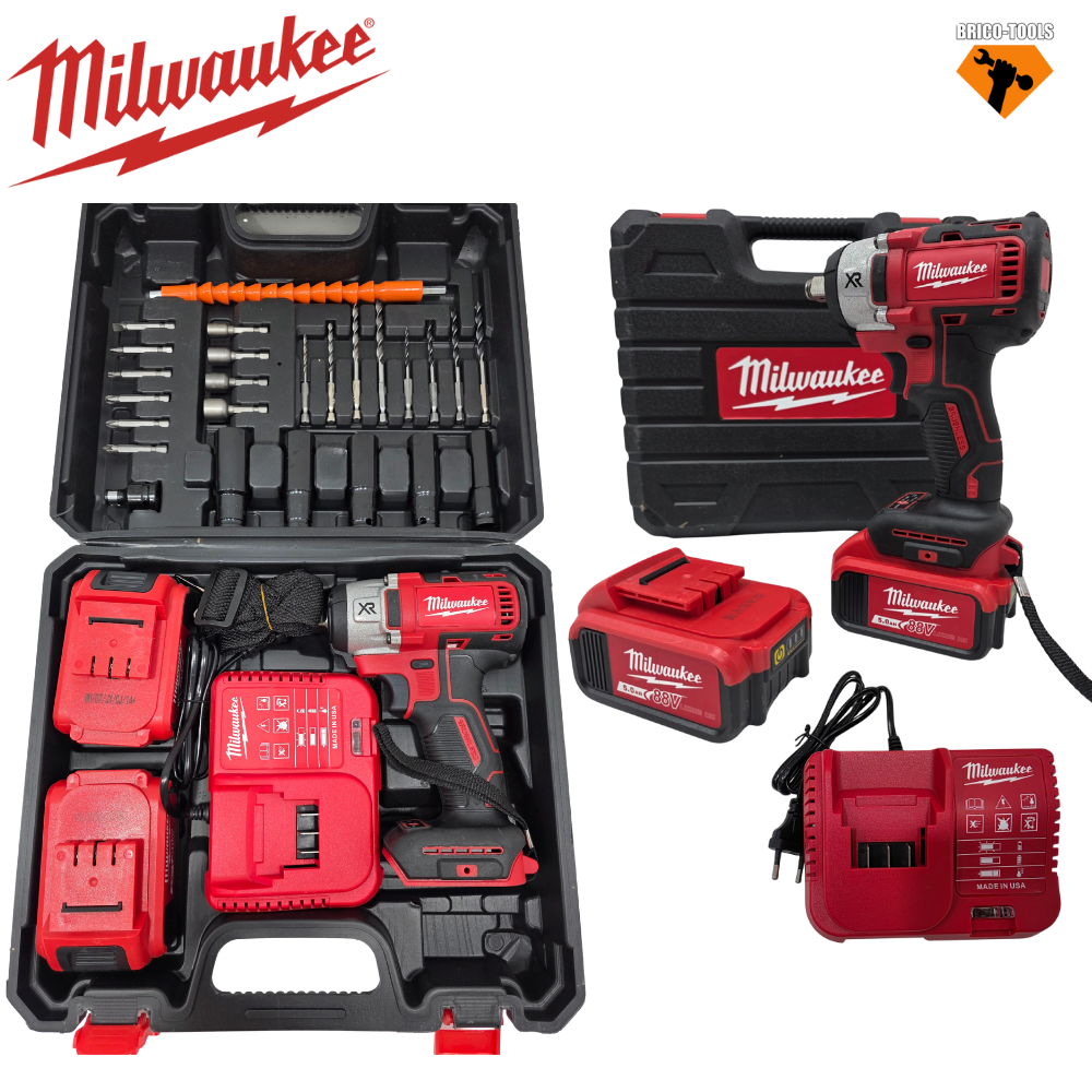 CLE A CHOC 88 V MILWAUKEE AVEC 2 BATTERIES 5 AH 320N.M SH16-1